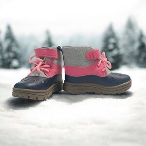 Carter's Navy and Pink Girls Snow Boots